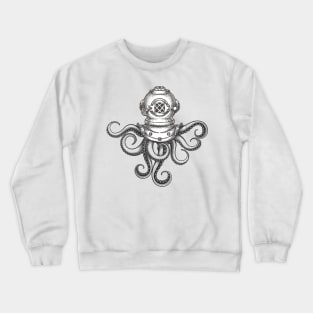 Octopus in Diving Helmet Crewneck Sweatshirt